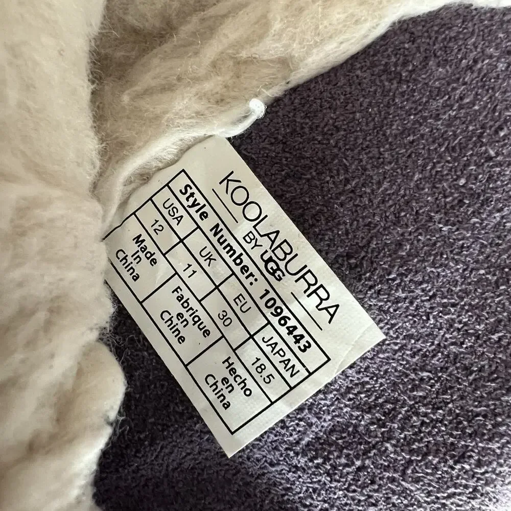 Koolaburra By UGG Kinslei Girl's Size 12 Purple Suede Shearling Boots 1096443
